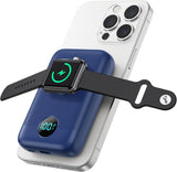 Cargador portátil magnético para iPhone y iWatch, cargador de bater...