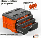 Klein Tools 54723MB MODbox Caja modular de tres gavetas de profundidad múltiple