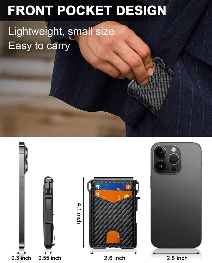 Cartera para hombres, cartera minimalista para hombres de 9-13 tarj...