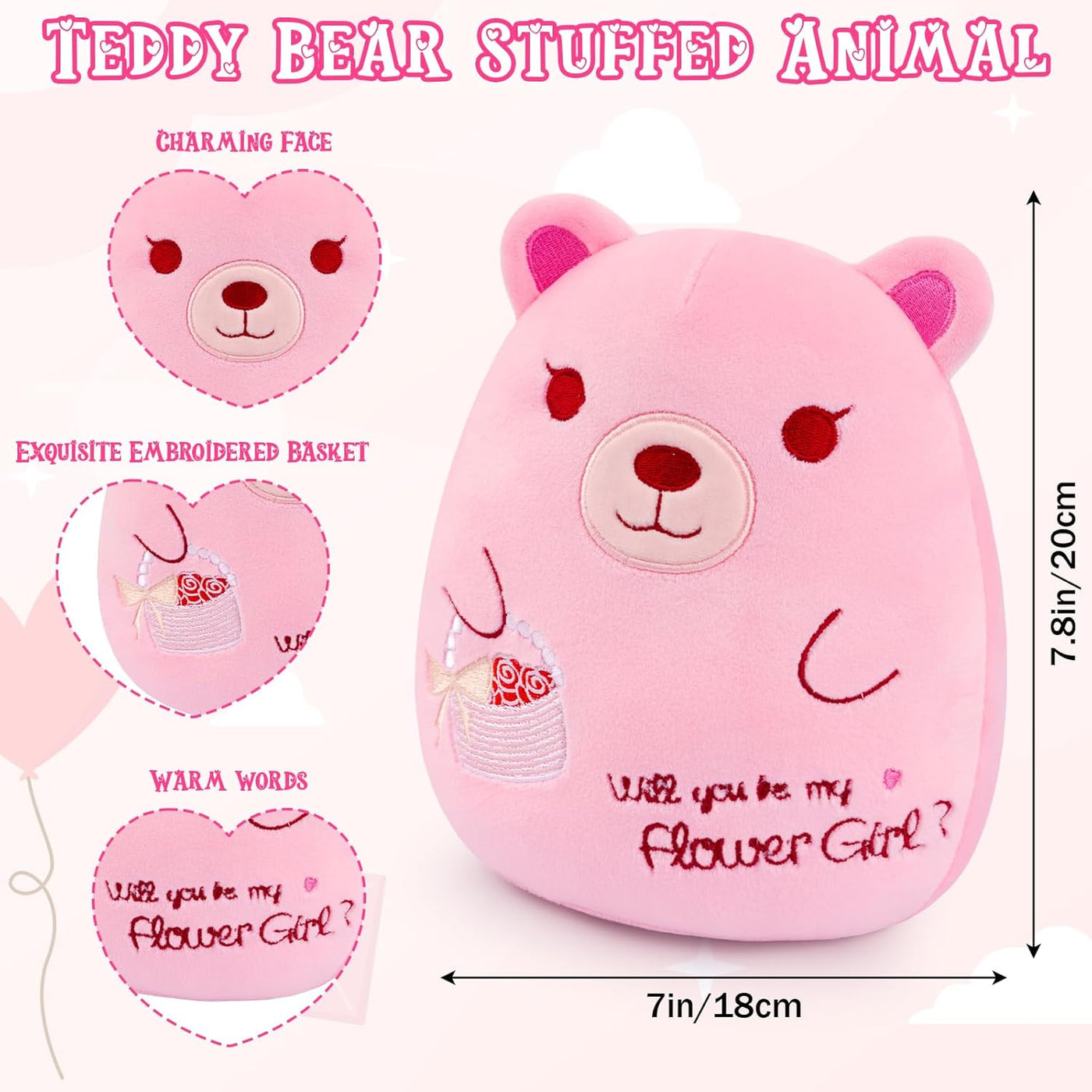 Leokawin Oso de peluche de niña de las flores Will You Be