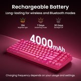 Kisnt KN85 Teclado mecánico silencioso inalámbrico, diseño del 75%,...