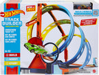 Hot Wheels Juego de pistas de coche de juguete, kit de torsión de sacacorchos ilimitado y vehículo a escala 1:64, 2 formas de correr, se conecta a otras pistas