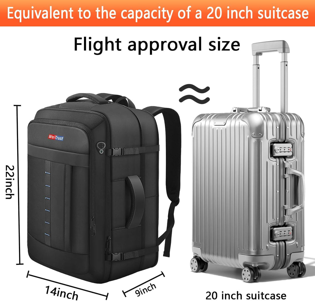 WeiTrust Mochila de viaje para laptop, 50-60L mochila grande expand...