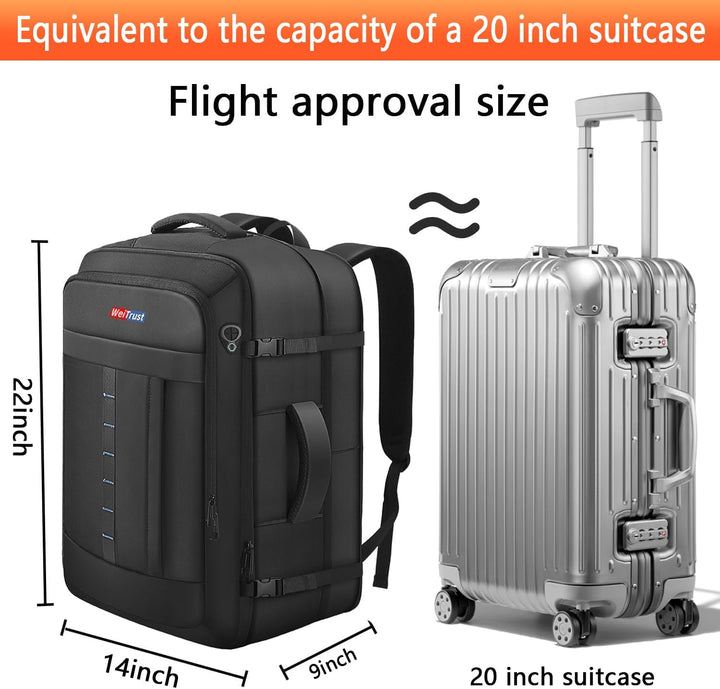 WeiTrust Mochila de viaje para laptop, 50-60L mochila grande expand...
