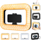 Luz de teléfono celular para grabación de video, estabilizador de teléfono de mano con luz, anillo de luz LED de 8000 mAh para teléfonos selfies, soporte de teléfono inteligente para cámara, cámara de acción, vlog, TikTok