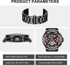 relojes de pulsera informales para hombre, diseño luminoso, cara grande, reloj negro de cuarzo de 30 ATM, regalos únicos para hombres.