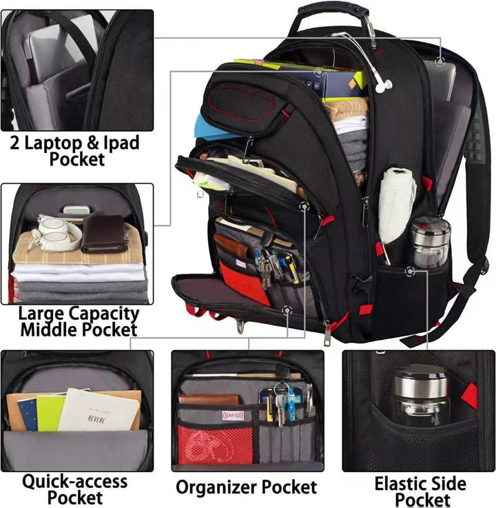 JCDOBEST Mochila para laptop, roja, capacidad de 55 L, aprobada por...