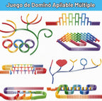Set de 1000 piezas Dominó de madera para niños, bloques de construcción, juegos de carrera con bolsa de almacenamiento Lewo