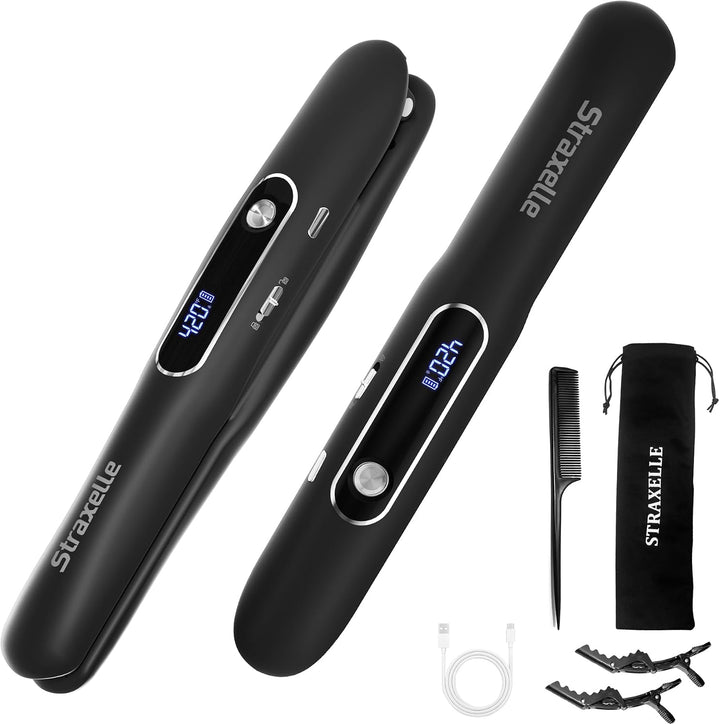 Mini alisadores y rizadores de pelo inalámbricos, alisadores de via...