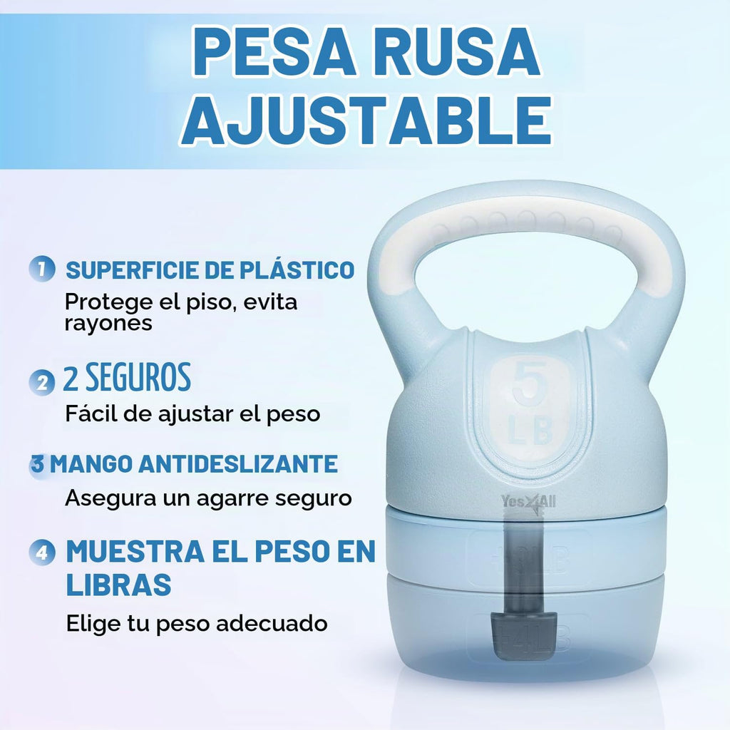 Juegos de pesas rusas Yes4All - Juego de pesas rusas ajustables para entrenamiento de fuerza - Pesas rusas con peso ajustable para entrenamientos versátiles
