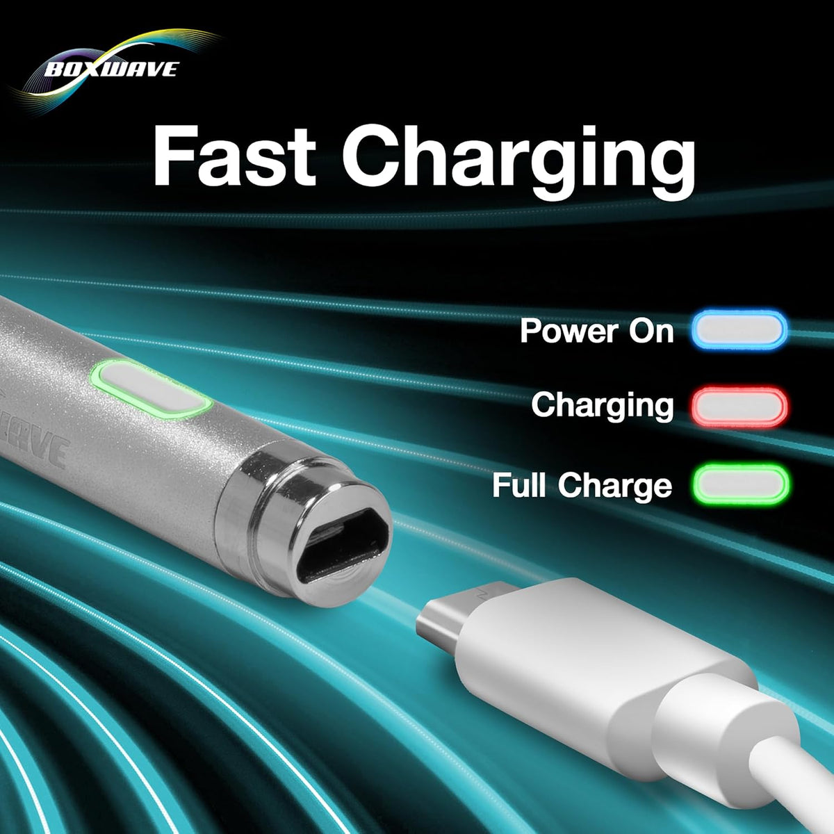BoxWave AccuPoint Active Stylus - Lápiz óptico electrónico con punta ultrafina, color plateado metálico