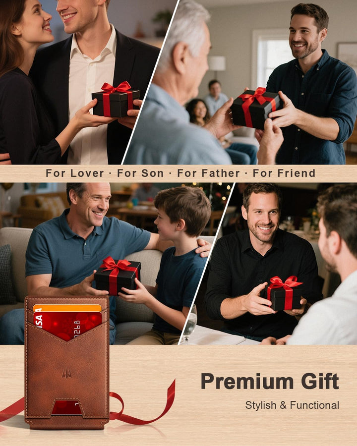 Ruiici Cartera para hombre, delgada y minimalista con clip para din...