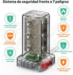 Torre de regleta de alimentación de 6.5 pies con 12 tomas amplias y 4 puertos USB