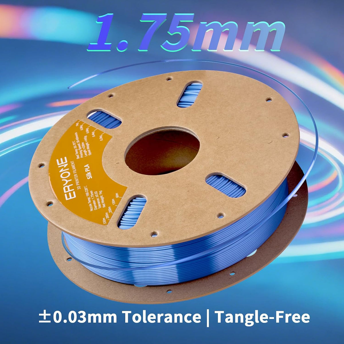 ERYONE Filamento PLA de seda para impresora 3D de 0.07 in +\/- 0.00...