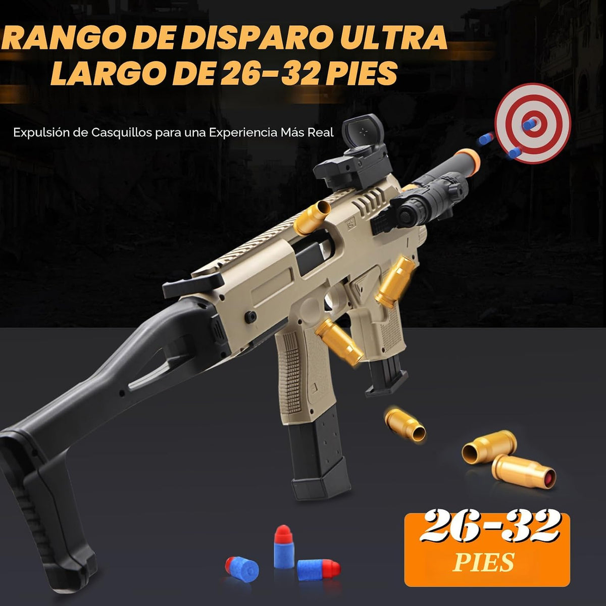 Pistola de juguete de dos modos, rifle de expulsión con 80 balas suaves, 40 conchas, 2 clips, pistolas de juguete de bala suave, juegos de disparos al aire libre, Navidad, Halloween, regalos de cumpleaños