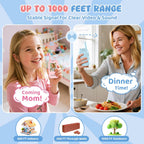 Walkie Talkies de video para niños, paquete de 2 recargables de largo