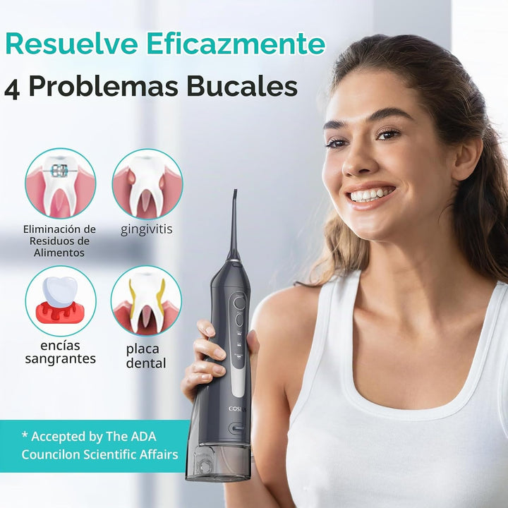 COSLUS Hilo Dental de Agua: Irrigador Oral Portátil Inalámbrico 300...