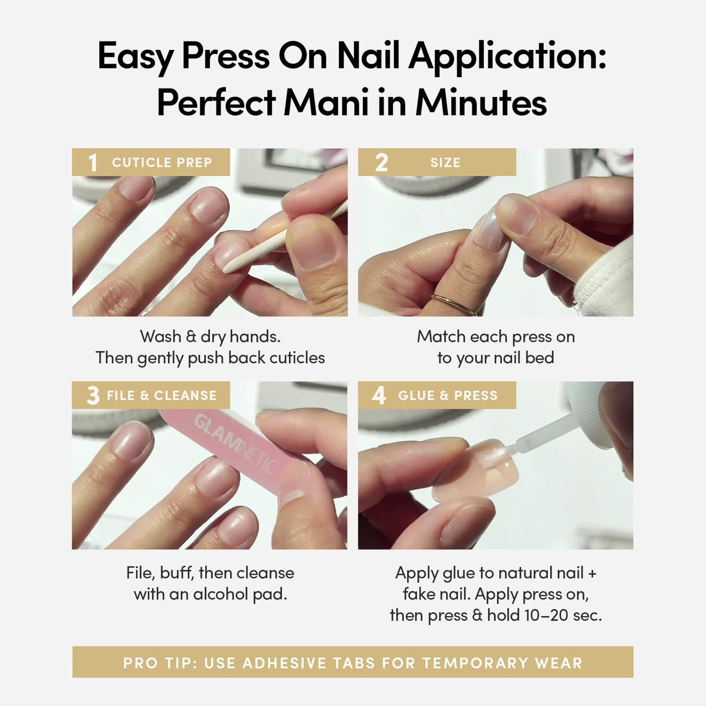Glamnetic x GLAMZILLA - NOT YOUR CINDER-ELLA | Uñas postizas cortas...