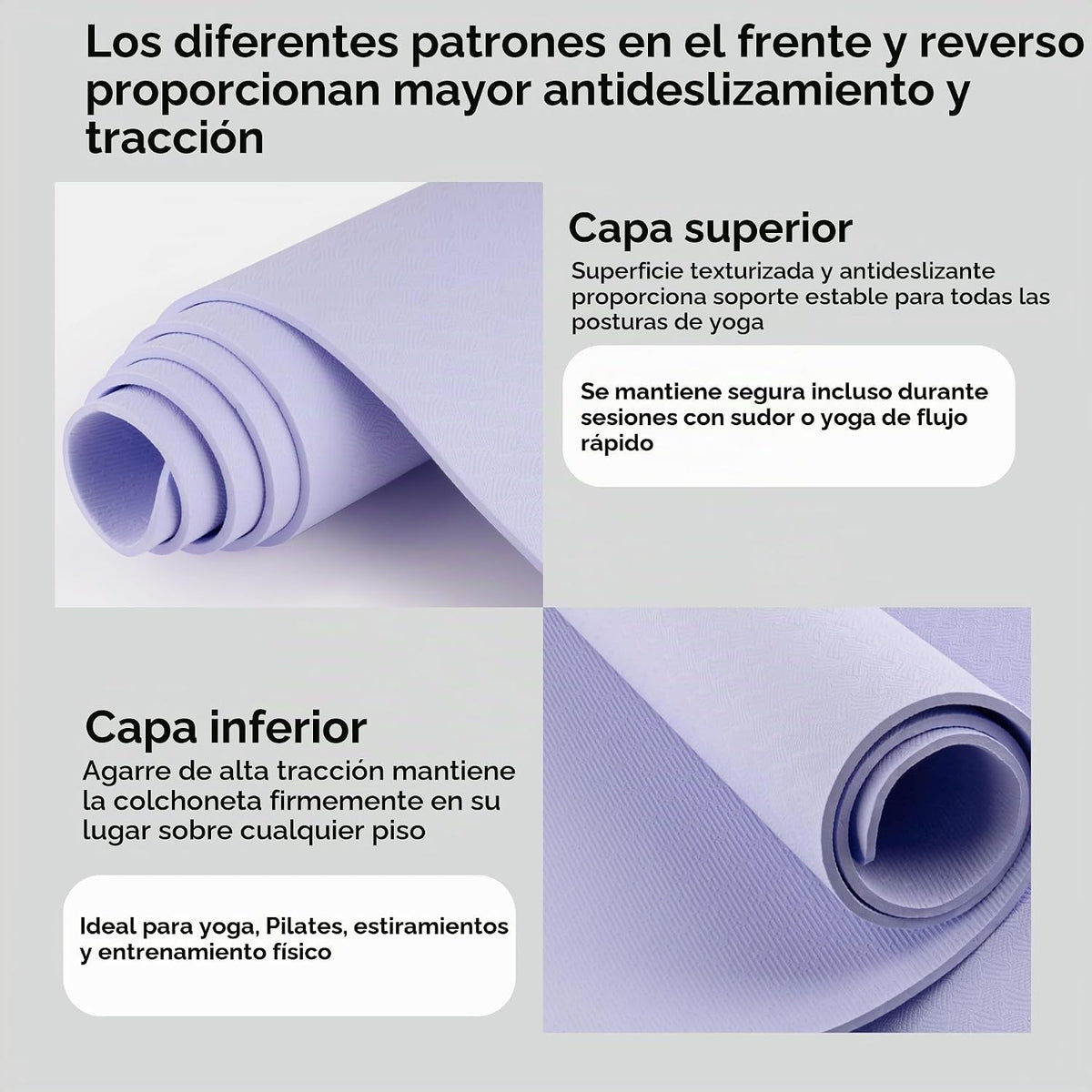 Tapete de yoga extra ancho de 72 x 32 pulgadas, tapete de ejercicio antideslizante de TPE para entrenamiento en casa, tapete de yoga grande de alta densidad de 0.236 pulgadas para hombres y