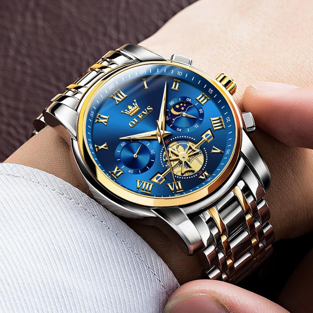 OLEVS Reloj para Hombres Clásico de Negocios en Acero Inoxidable Reloj para Hombre