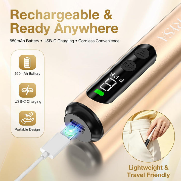 PYRYSA Taladro de uñas eléctrico inalámbrico, máquina profesional d...