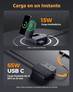 TESSAN Magic 65W carga Station USB Phone Charger con Wireless carga