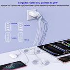 Cargador de 10 pies para iPhone 17, 16, 15 Pro, paquete de 2 cables tejidos USB C a C de 10 pies de 40 W, cargador de Apple de 4 puertos PD y CA, bloque de carga rápida para iPhone 17 Air/17 16 15 Pro Max/16e/16 Plus/15/15 Pro/iPad