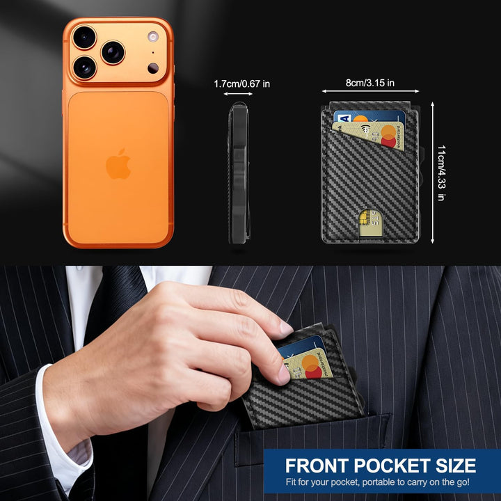 GSOIAX Billetera para hombres con bloqueo RFID, tarjeta emergente i...