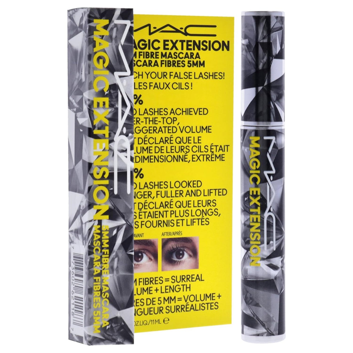 MAC Magic Extension - Máscara de pestañas de fibra de 0.197 in para...