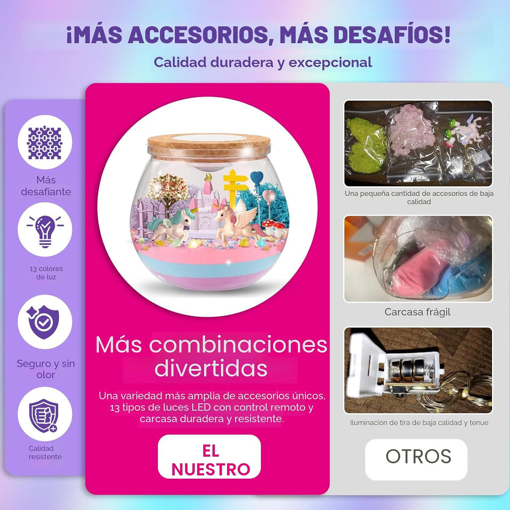 Kit de manualidades de terrario de unicornio: regalo de juguete