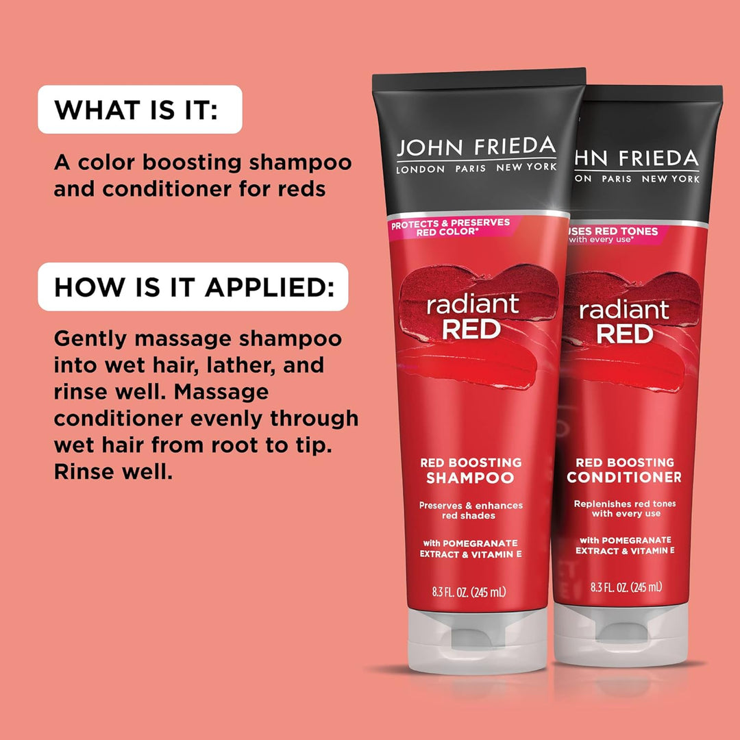 John Frieda Paquete de champú y acondicionador Radiant Red, champú...