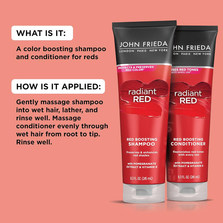 John Frieda Paquete de champú y acondicionador Radiant Red, champú...