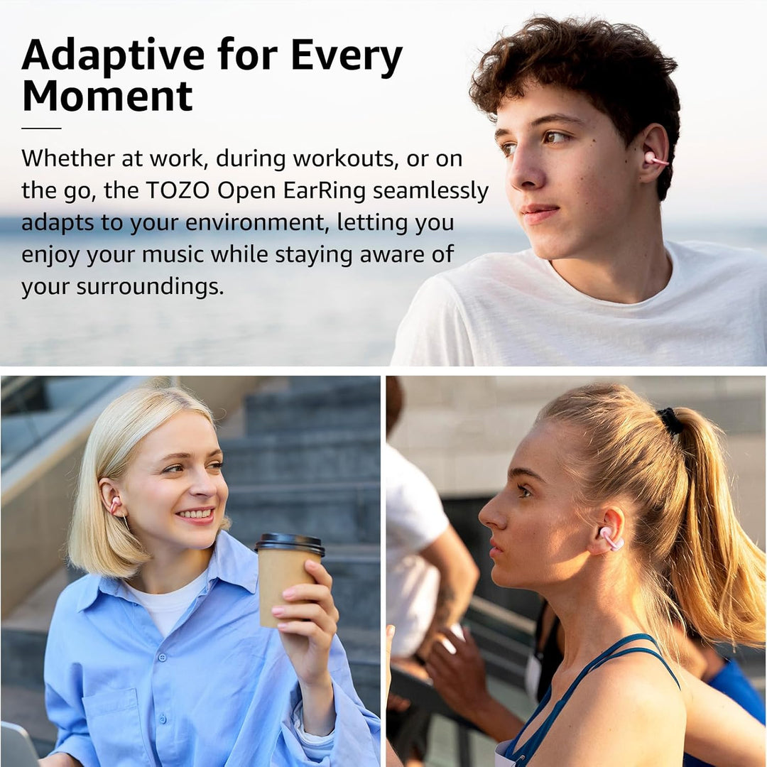TOZO OpenEarRing - Auriculares inalámbricos con clip abierto de 40...
