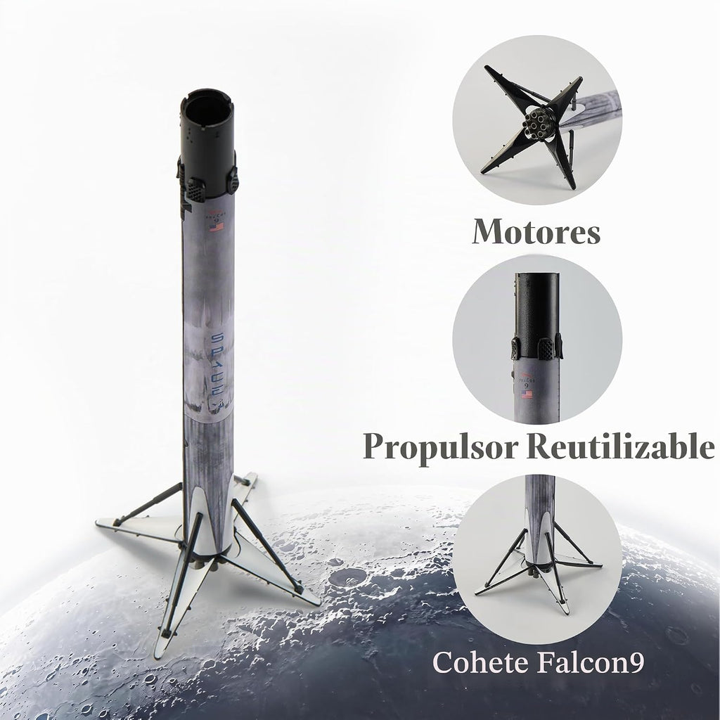Falcon 9 Cohete fundido a presión 1/200 Escala Dragon Modelo de