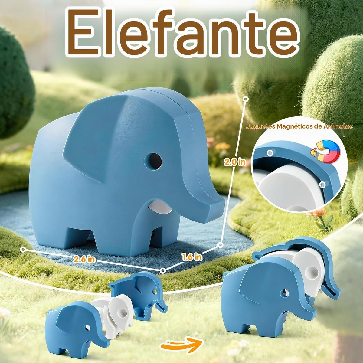 Juguetes magnéticos de construcción de animales para niños a partir de 3