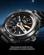 200M - Reloj de pulsera impermeable para hombre, reloj suizo luminoso de cristal de zafiro sintético con movimiento de alta frecuencia importado y acero inoxidable 316L, reloj de visualización