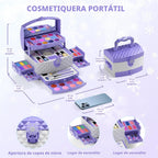 Juego de 56 piezas de maquillaje para niñas, kit de maquillaje cosmético
