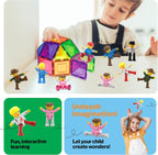 PicassoTiles - Juego de figuras de acción magnéticas para niños pequeños, con imán de expansión, kit educativo de aprendizaje STEM de simulación de juego para construcción, bloques de construcción, baldosas para desarrollo cerebral infantil