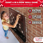 Swooc Games® - Juego de pared gigante 4 en una fila - 60% más silencioso - Juegos de pared de tamaño jumbo - Juego de sala de juegos, accesorios y decoración - Decoración de garaje y sótano - Conexión