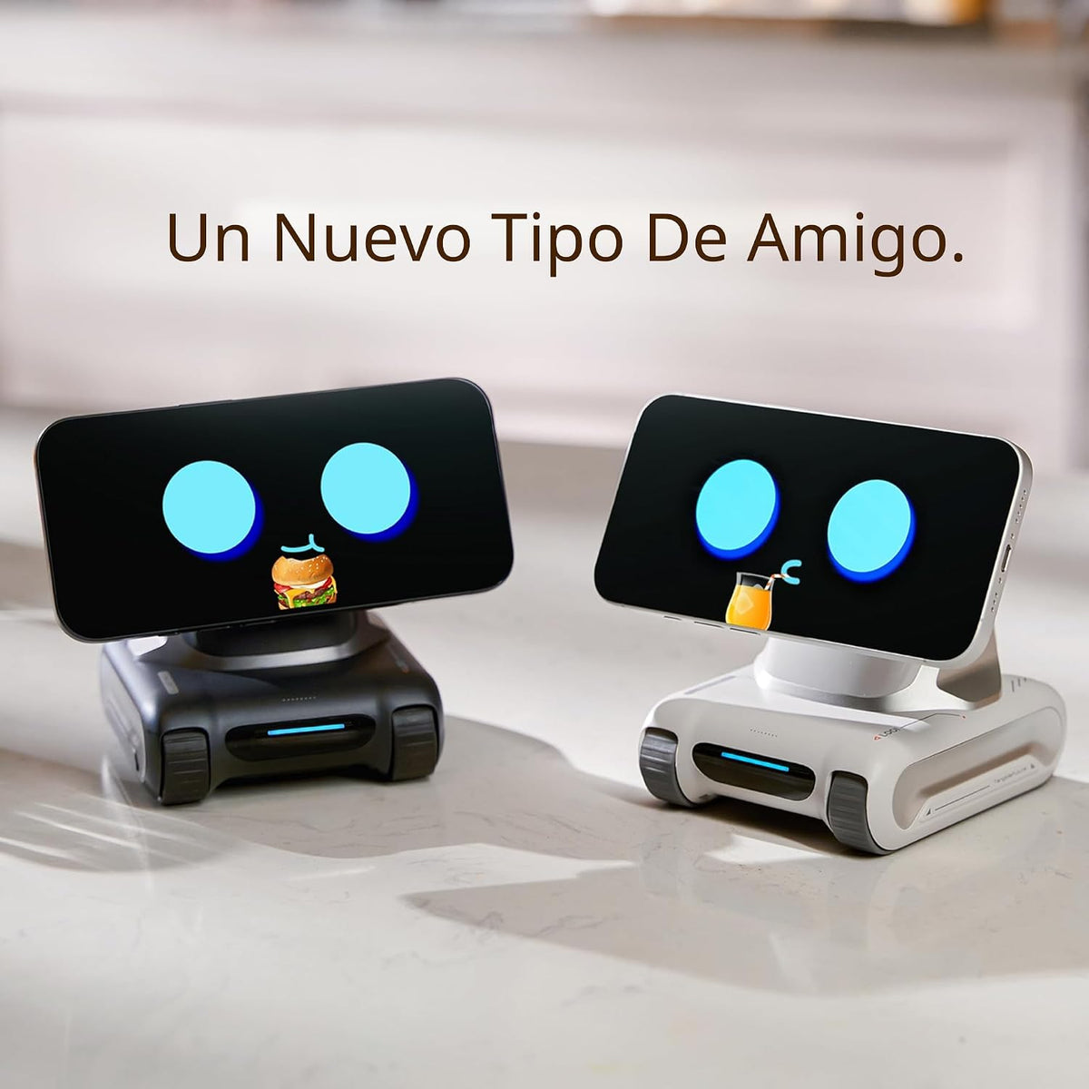 LOOI Robot-Space Black-AI Compañero de escritorio, interacción de voz ChatGPT y Gemini, comprensión visual, personalidad y memoria, carga inalámbrica de 10 W, regalo de tecnología y dispositivo, mascotas electrónicas, juguete, geek, configuración de escri