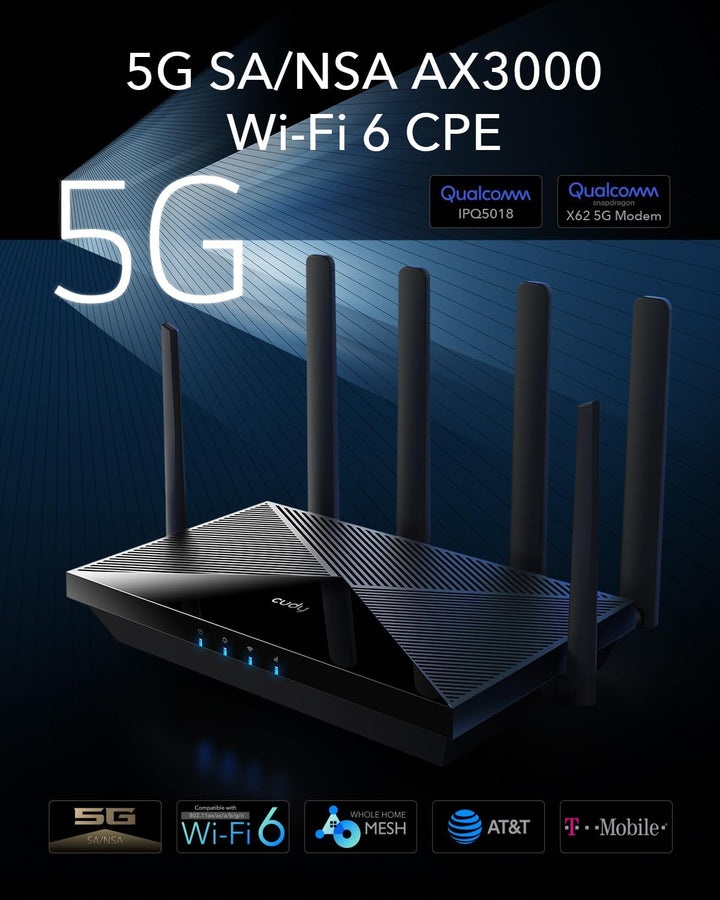 Cudy Nuevo Router CPE 5G NR SA NSA WiFi 6 AX3000, Router 5G Celular...