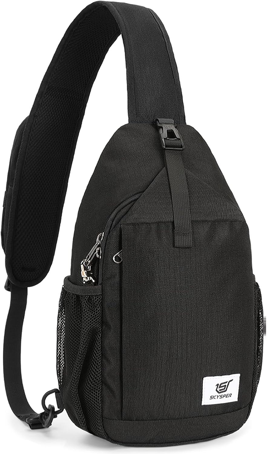 SKYSPER Bolso bandolera RFID Bolsa cruzada Mochila cruzada reciclada Mochila de viaje