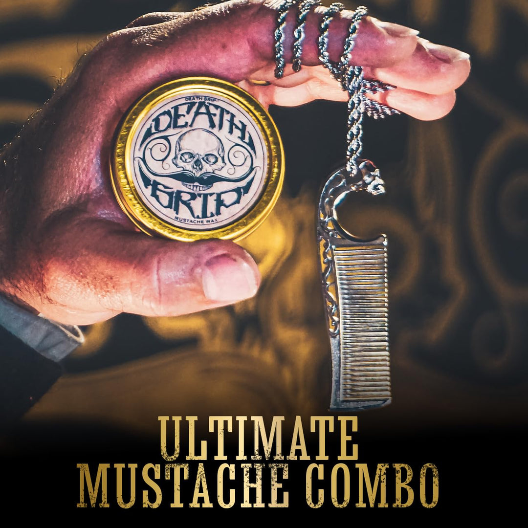 Cera de bigote extra fuerte agarre muerte agarre de 1 oz lata y col...