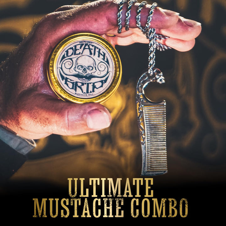 Cera de bigote extra fuerte agarre muerte agarre de 1 oz lata y col...