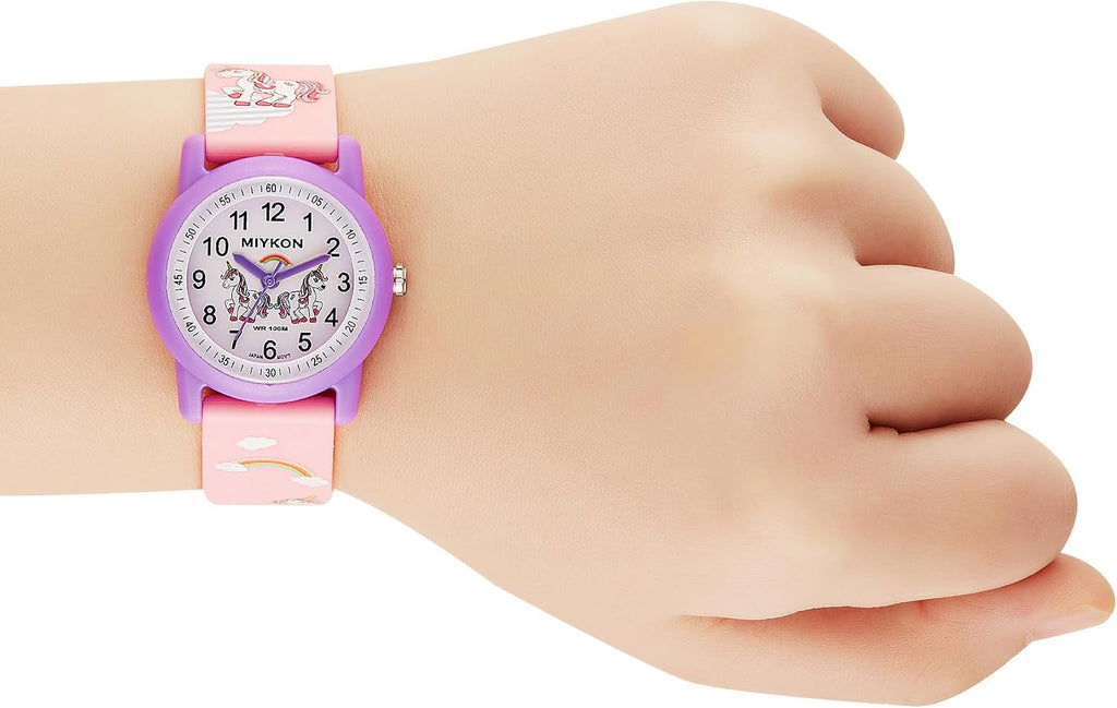 Relojes Miykon para niños y niñas - Regalo educativo de aprendizaje de la hora para niños de 3 a 15 años, bebés, preescolares y niños en edad escolar - Reloj analógico fácil de leer, correa de resina