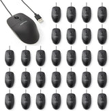 Amazon Basics Ratón de computadora USB con cable de 3 botones, colo...