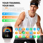 Reloj inteligente para mujeres y hombres, (responder/hacer llamadas) 1.83 pulgadas, HD, rastreador de actividad física smartwatch compatible con Android, iPhone iOS, contador de pasos impermeable IP68