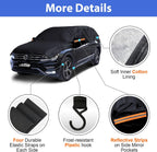 Cubierta de medio coche superior, cubierta protectora contra granizo con forro de algodón, cubierta para techo solar y parabrisas para hielo y nieve, cubierta para todo clima para el cuerpo del