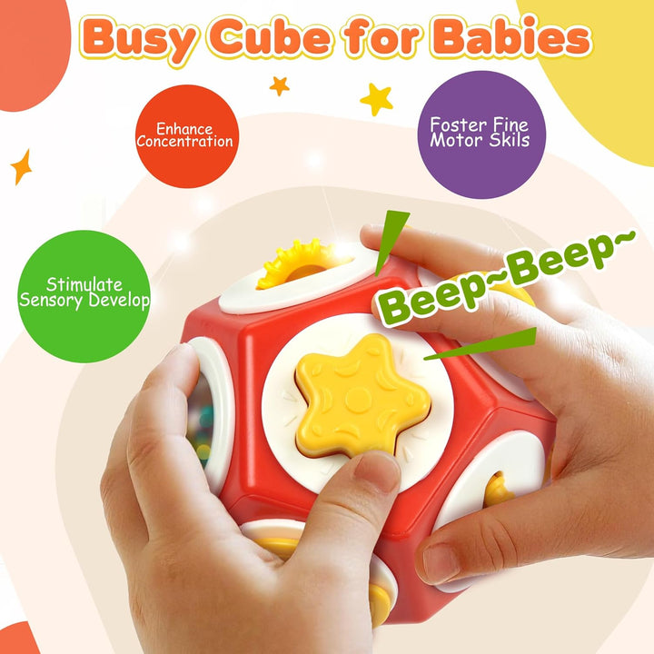 Chilvil Cubo ocupado para niños de 1 año relleno de