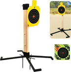 Sistema de soporte de acero AR500, objetivos de rehén de acero de 3/8 pulgadas de grosor con base de soporte estable de 2 x 4, kit completo de disparo con papel de objetivos de 10 piezas para